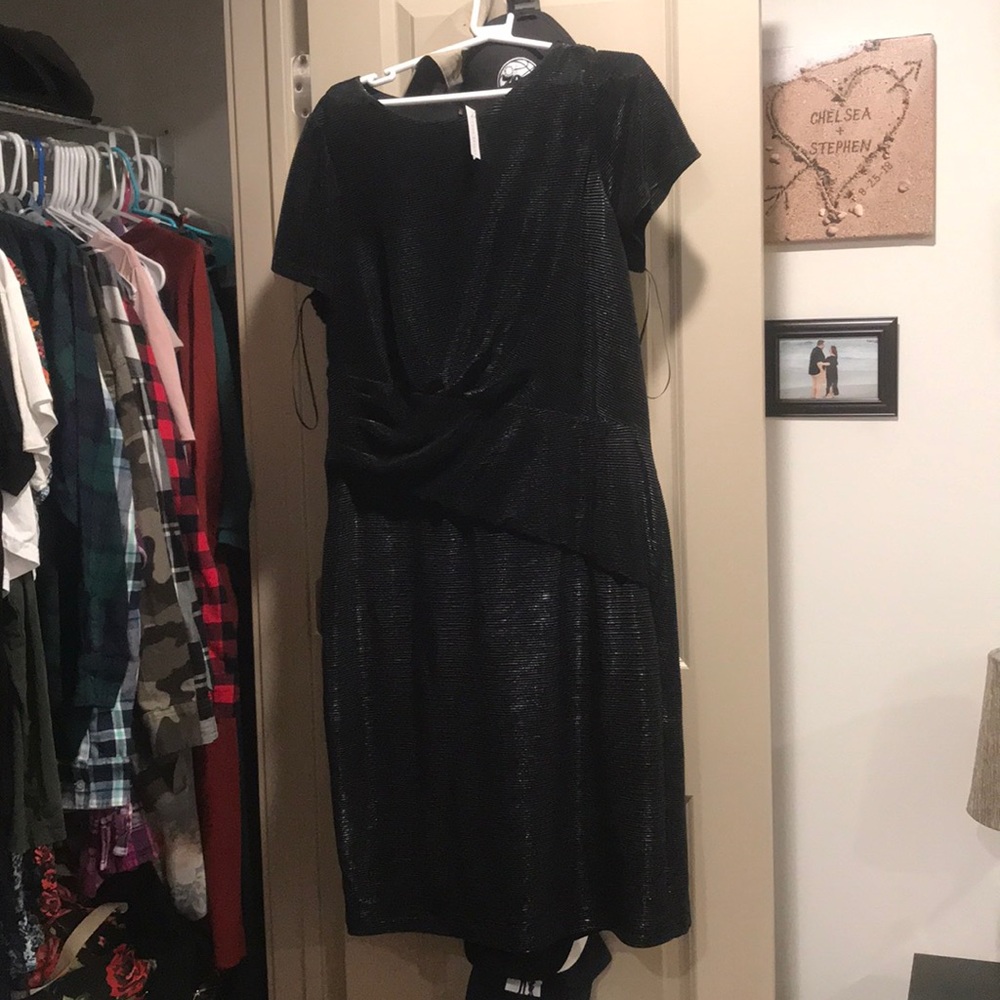 Short Sleeve black Cocktail Dress